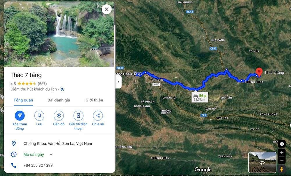 Thác Chiềng Khoa cách trung tâm Mộc Châu khoảng 28km (Nguồn: Internet)
